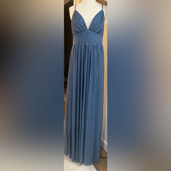 FEARIESTY Formal Blue Shimmer Dress Size L NWOT - Picture 1 of 5